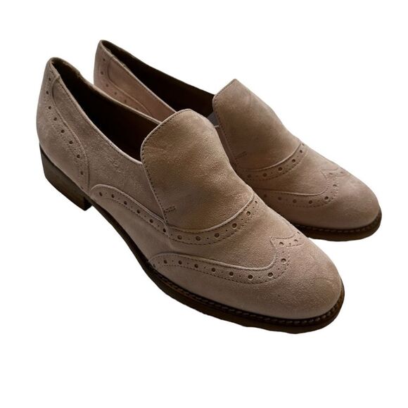Maiden Lane Pink Suede Oxford Style Loafers Size 39 - Picture 1 of 10